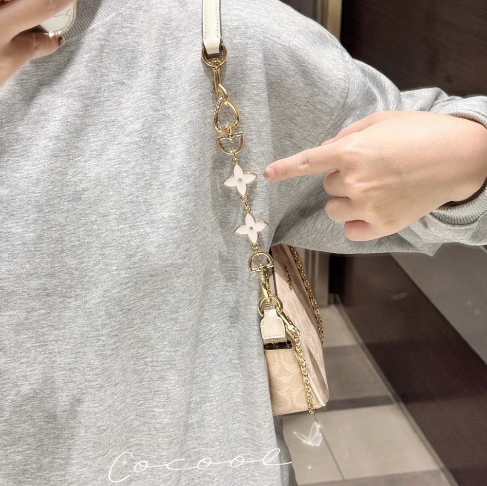 New Coach Nolita 19 In Signature Canvas CW426 (Sand/chalk )+ 2 Chains - Picture 9 of 12
